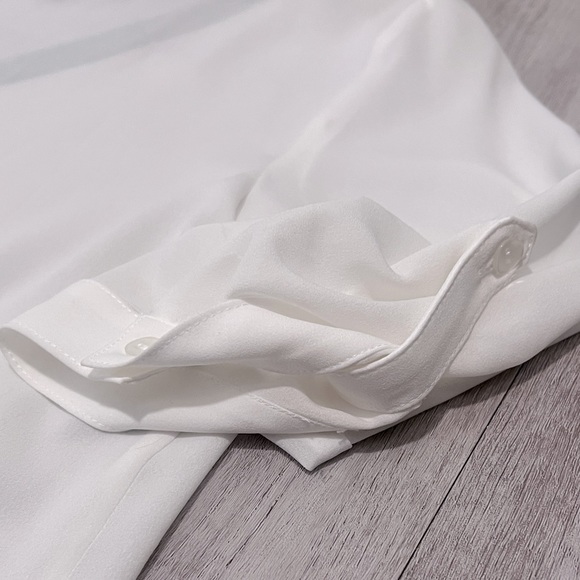 NWT BCX Medium White Sheer Blouse Business Casual - Picture 5 of 7